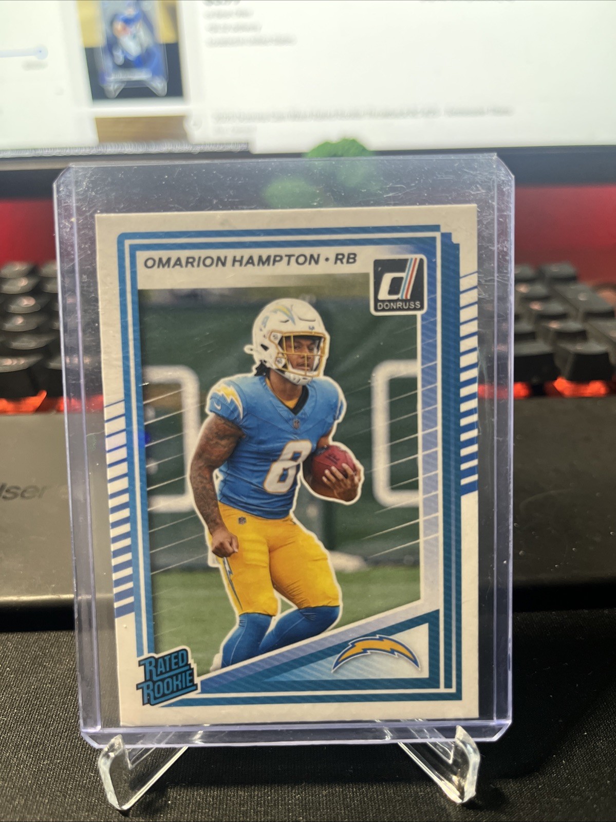 2025 Donruss Omarion Hampton Rated Rookie RC #303 – Los Angeles Chargers