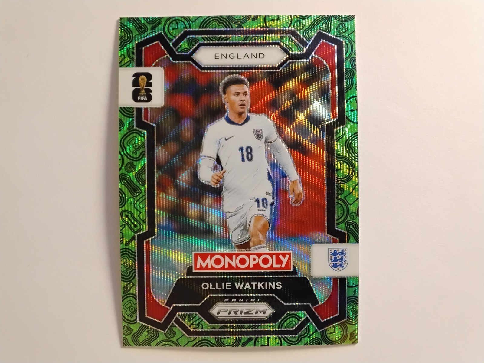 2026 Panini Monopoly Prizm FIFA World Cup #25 Ollie Watkins Green Wave England