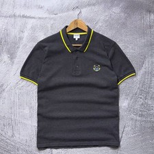Polo Kenzo Paris Gris Amarillo Talla L Logo Sólido