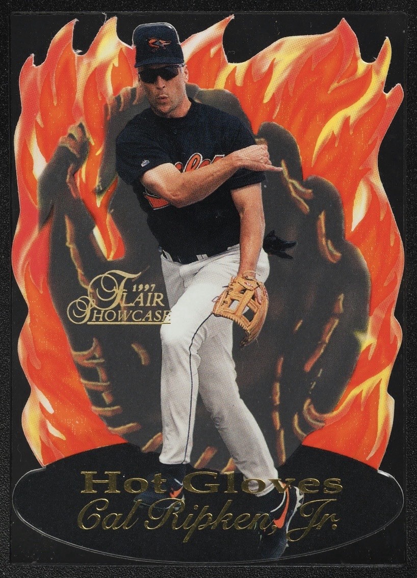 1997 Fleer Flair Showcase Cal Ripken Jr. Hot Gloves #12 Die Cut Orioles