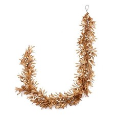 6 Ft Christmas Gold Leaf Garland Artificial Boxwood Leaf Garland with 6ft