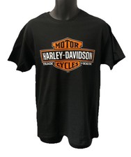 Harley Davidson Mens Elongated Bar  Shield Short Sleeve T-Shirt Black 402915470