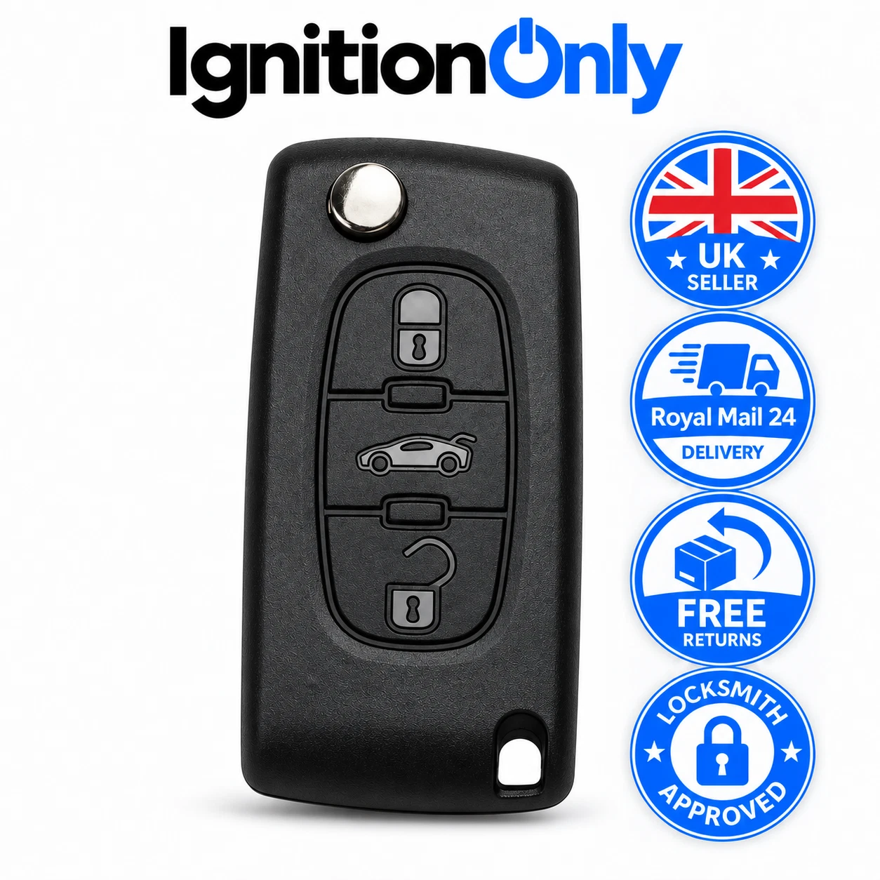 Citroën HU83 CE0523 remote key — view 1