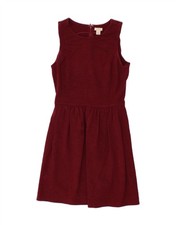 J. CREW Womens A-Line Dress UK 6 XS Burgundy Cotton OW14