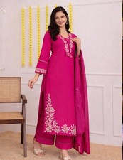 Designer Pink Anarkali Kurti Set Cotton Floral Ethnic Wedding Bollywood Dress