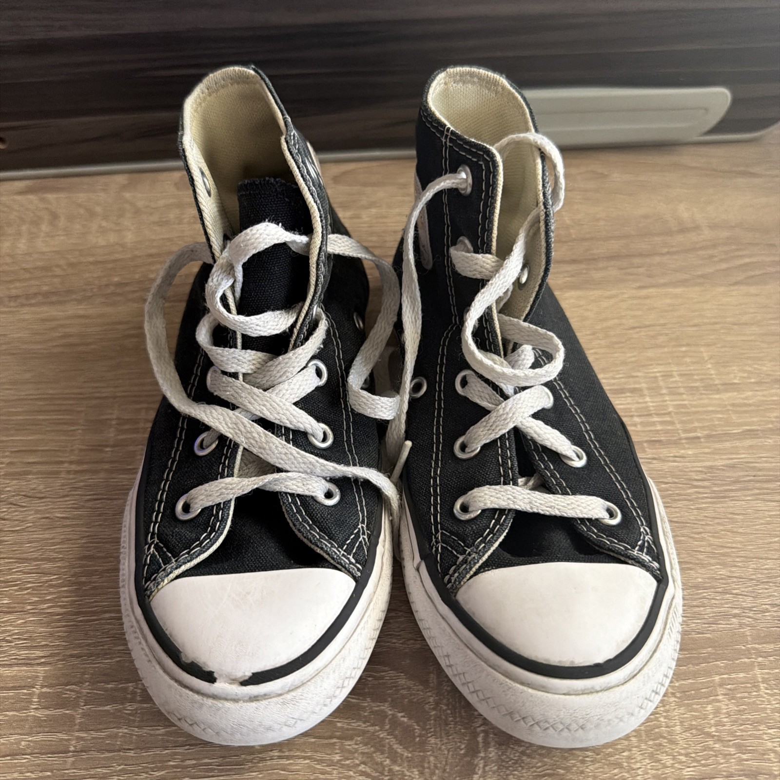 Chuck Taylor All Star Little Big Kids Hi  Top Black Sz Us 1