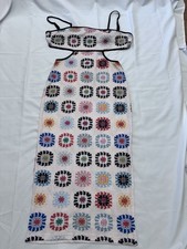 No Brand Patchwork Hollow Out Bodycon Camisole Dress Size L Festival Summer Boho