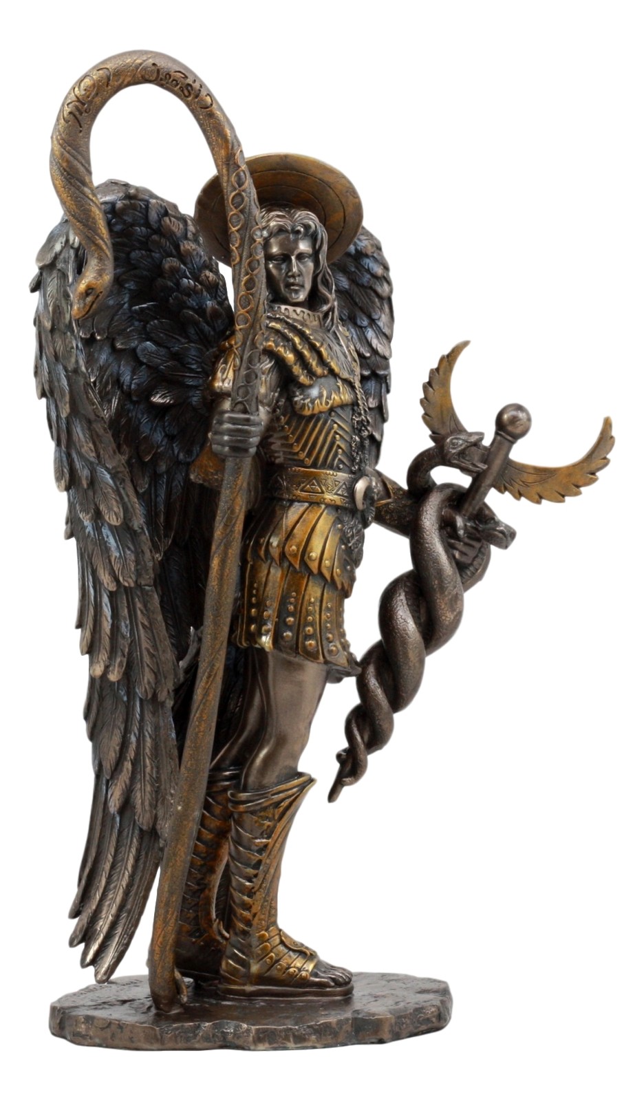 Ebros Saint Raphael The Archangel Holding Healing Staff Statue 13"H Figurine