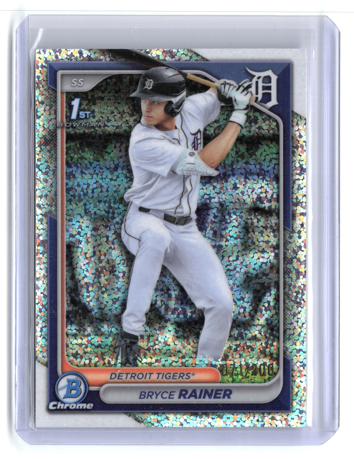 Bryce Rainer 1st Bowman #/200 Chrome Sparkles Refractor BDC-86 (RC) 2024  Tigers