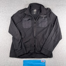 Express Sweater Large Black Full Zip SNap Pockets Long Sleeve Casual Mens