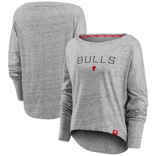 Damen Fanatics meliert grau Chicago Bulls Nostalgie schulterfrei lang