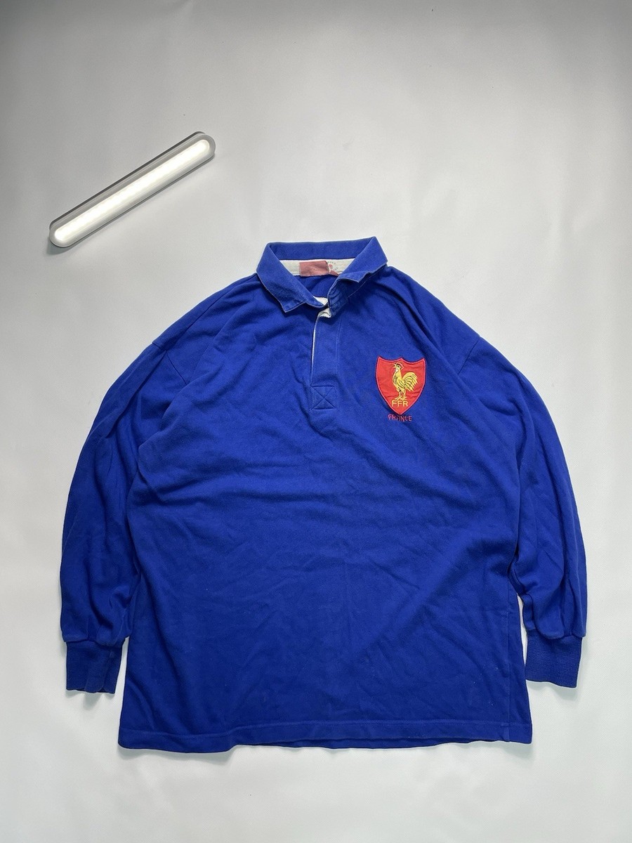 Maillot Vintage Rugby France FFR - Années 80/90 - Manches Longues Coton - Taille M Homme