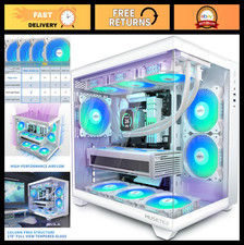 RGB Gaming PC Case with 6 PWM Fans, 360mm Radiator Support, Tempered Glass Mid T