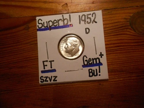 1952D Roosevelt Dime Gem BU+ SUPERB!!! PQ!!!! Full Torch!!!!!