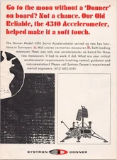 Systron Donner 1966 Print Ad 4310 Accelerometer Lunar Space Tech