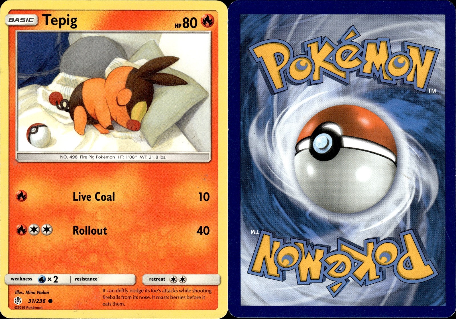 Tepig 31/236 | Sun & Moon - Cosmic Eclipse | Pokemon TCG | English | Common