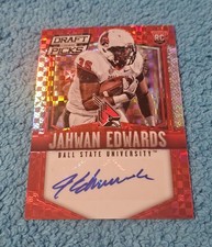 2015 Red Power Prizm Draft Picks Jahwan Edwards Ball State Rookie Autograph #193