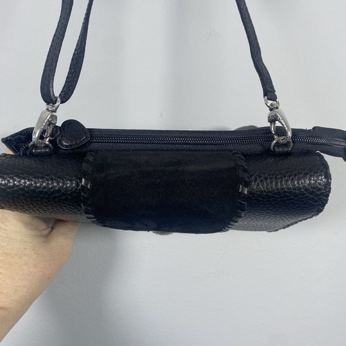 Brighton Montreal Sun Burst Black Leather Suede Boho Wallet Bag Organizer Purse - Picture 9 of 10