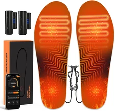 Heated Insoles, Rechargeable Foot Warmer with Battery, Plantar Fasciitis Insoles
