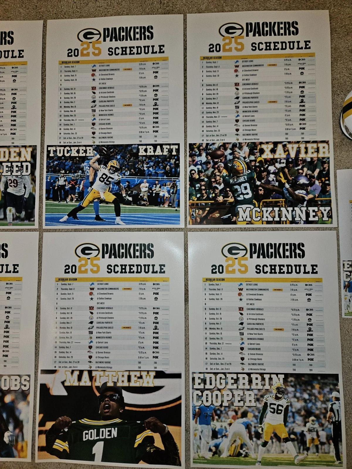 Micah Parsons 2025 Green Bay Packers Poster Schedule
