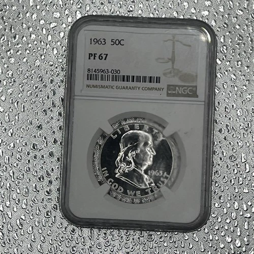 1963 NGC PF 67 Benjamin Franklin Half Dollar **PROOF** Sliver Coin Collecting