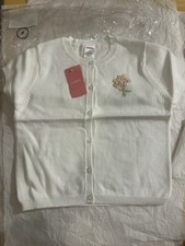 New Gymboree Short Sleeved White Cotton Cardigan Easter Best Line Girls Sz 6