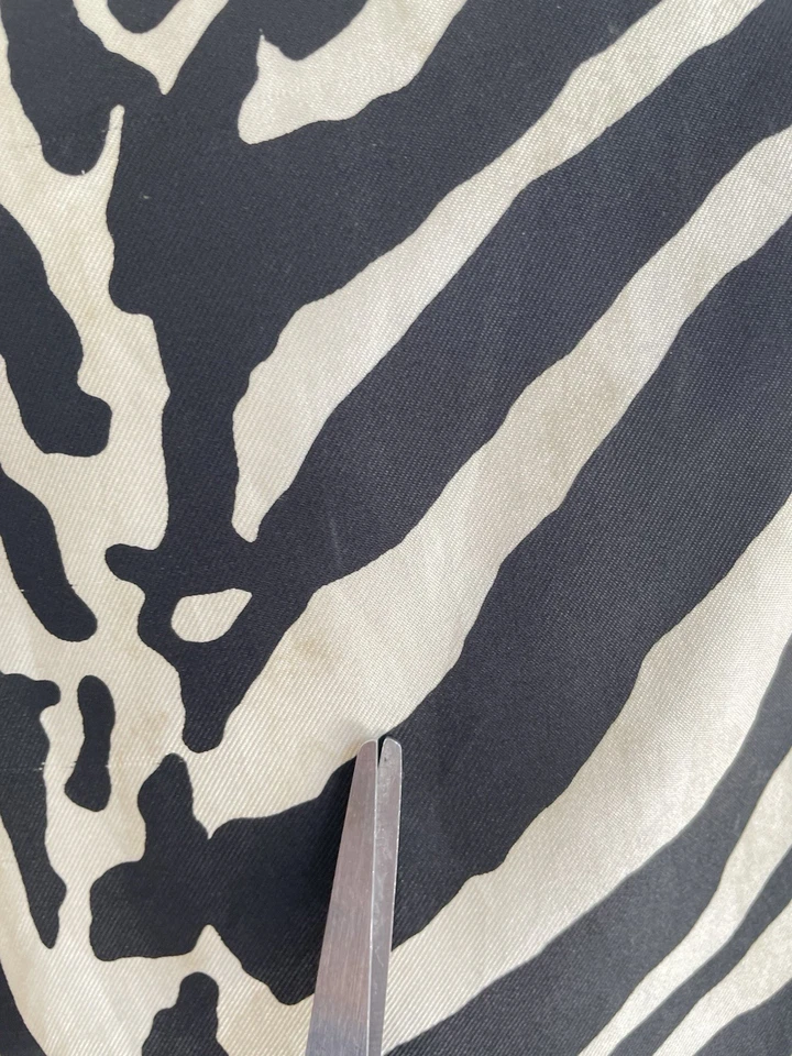 Dolce & Gabbana Silk Scarf Zebra Print Black White Animalier VTG#A12 - Image 3 of 4