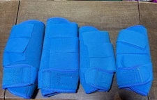 Set of Four Blue Neoprene Protective Boots Front and Back Please Read