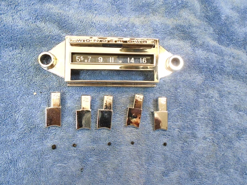 NEW 61 62 CORVETTE DELCO WONDER BAR RADIO FACE KIT PUSH BAR & 5 PUSHBUTTONS