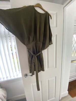 cameo rose khaki belted playsuit brand new size 12 UK
