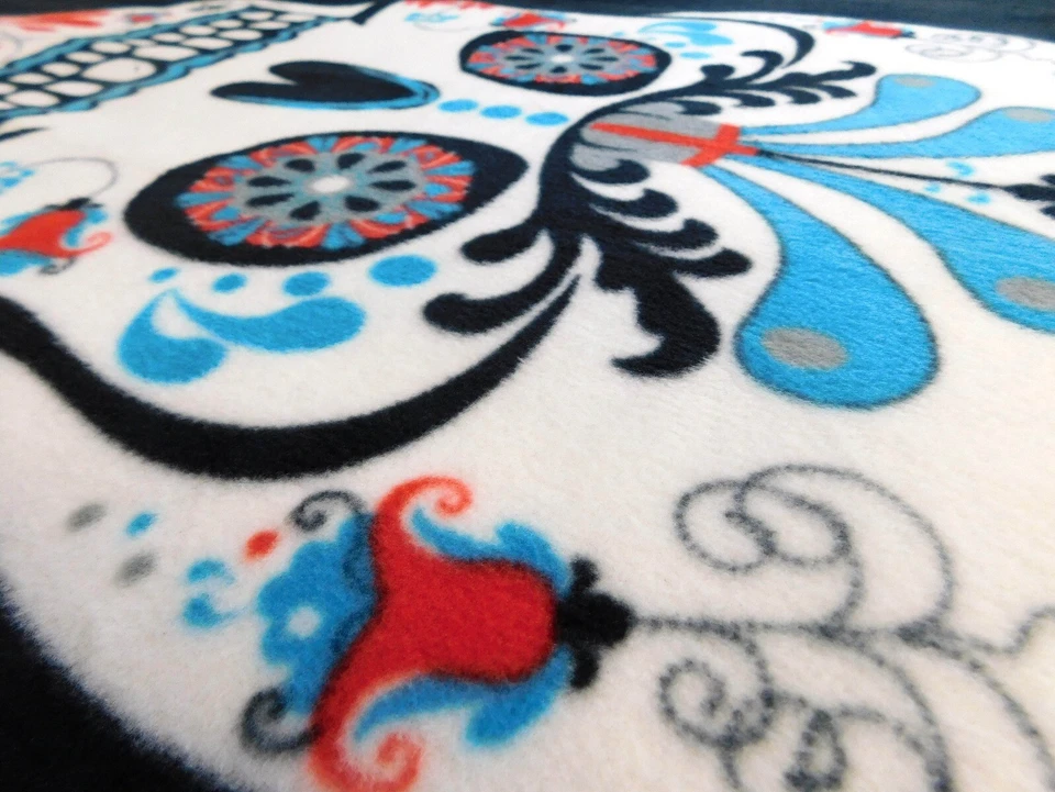 Sugar Skull 50x60in Polar Fleece Halloween Day of the Dead Throw Blanket - Image 2 of 4