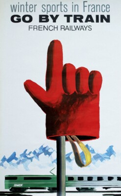 WINTER SPORTS in France by TRAIN Ryce-POSTER HQ 60x90cm eines VINTAGE POSTERS