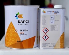 Kapci 625 High Build 2K Automotive Urethane Primer BLACK GALLON Kit Hardener