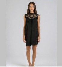 Everly Black Lace Sleeveless Mini Dress Size Medium