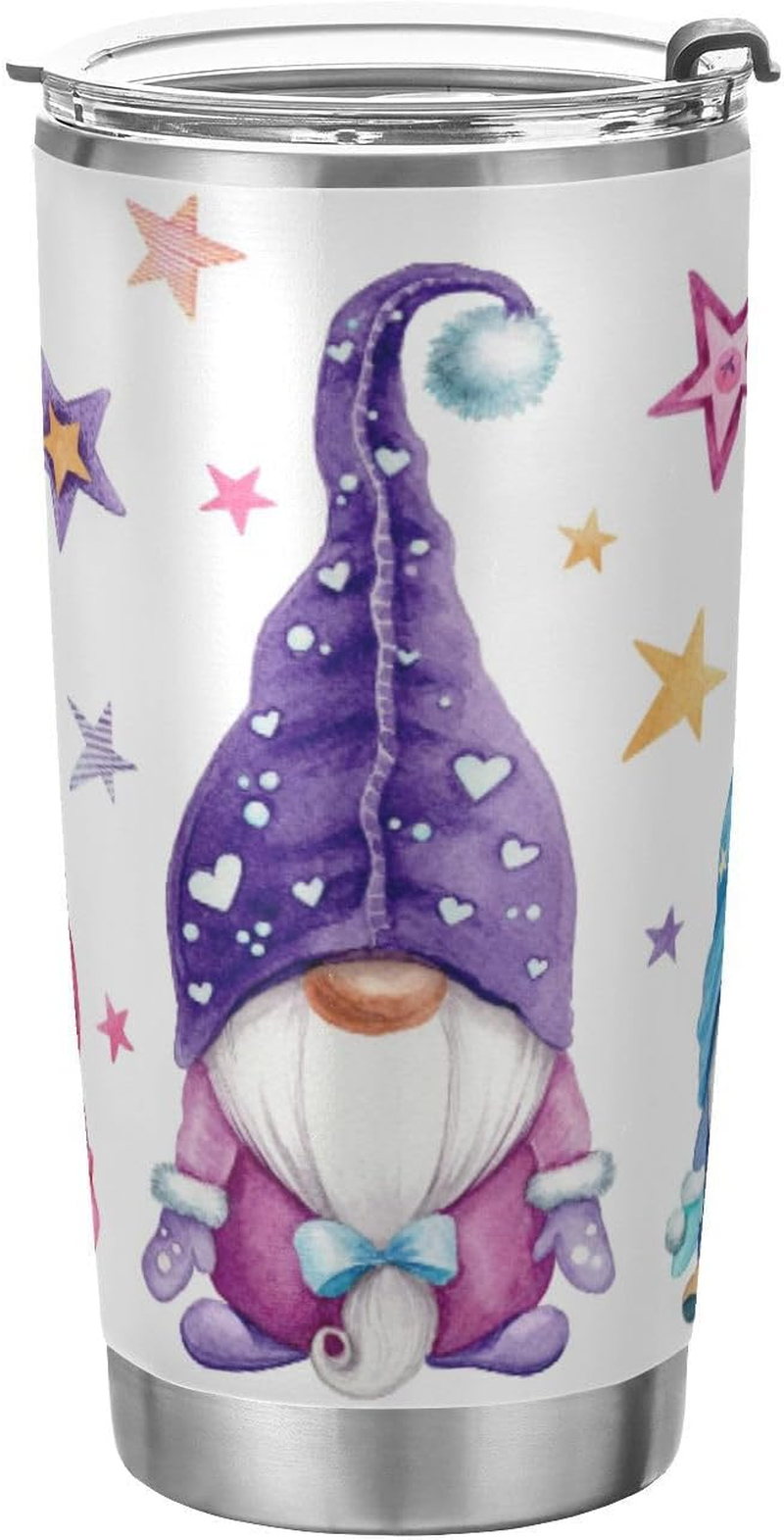 Cute Gnomes 20Oz Tumbler with Lid, BPA Free Stainless Steel Vacuum Insulated Dou