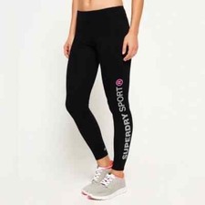 Superdry Sport Womens Full Length Leggings in Black Sz S