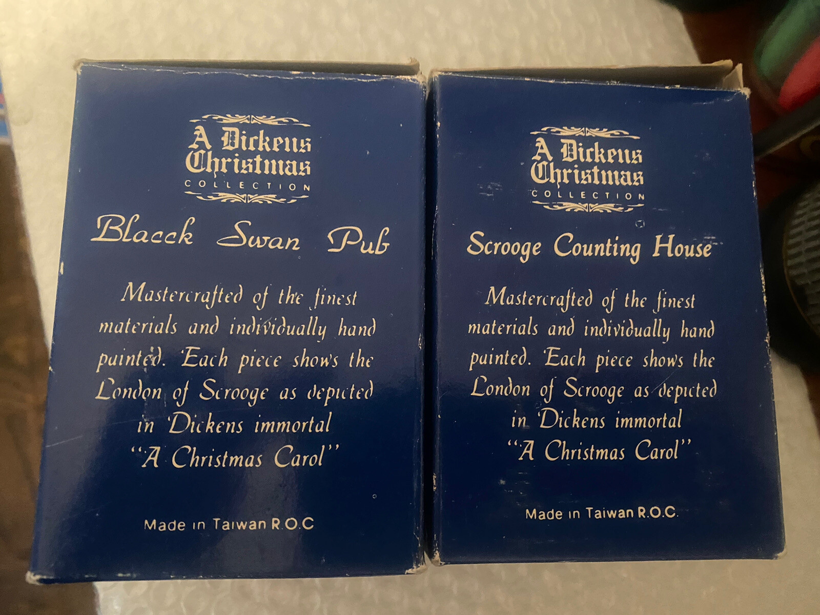 Vtg A Dickens Christmas Collection Scrooge Counting House And Black Swan Pub