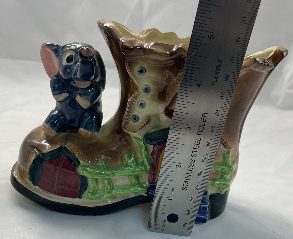 Blue Elephant and Shoe Planter Vase Japan Vintage | eBay