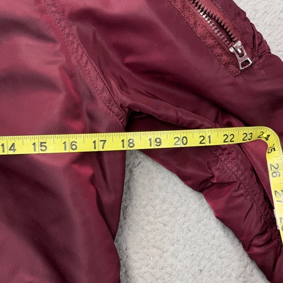 Alpha Industries Parka Jacket Womens Small Red Full Zip Long Lined Hood Outdoor - Image 3 of 4