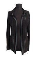 VTG Kenzo Womens Cardigan Sz M L Knit Black Gray Long Sleeve Open Jacket