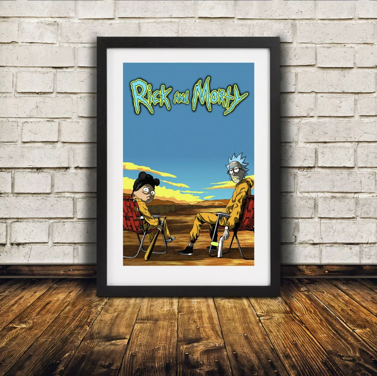 Rick and Morty Breaking Bad - High Quality Premium Poster Print