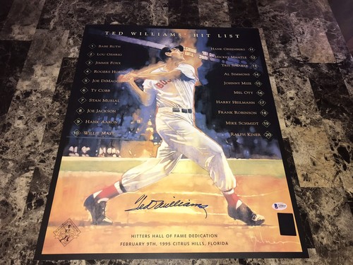 Ted Williams Signed 16x20 Poster Photo Print Boston Red Sox Baseball Beckett BAS - Picture 7 of 7