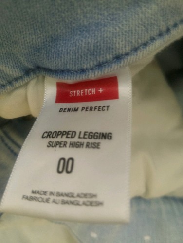 Express Damen Denim Jeans 00 Cropped Super High Rise Button Fly Skinny Stretch - Bild 5 von 5