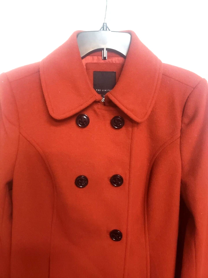 Poncho de lana para mujer The Limited abrigo/blazer/chaqueta de doble botonadura talla M óxido  Foto 3 de 4