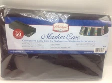 ALVIN & COMPANY Prestige Marker Case Nylon Padded Empty Holds 60 Black MC60