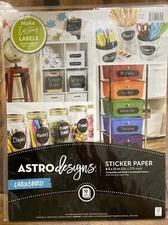 New Astro Designs Sticker Paper Chalkboard! 8.5 x 11 in Make Custom Labels