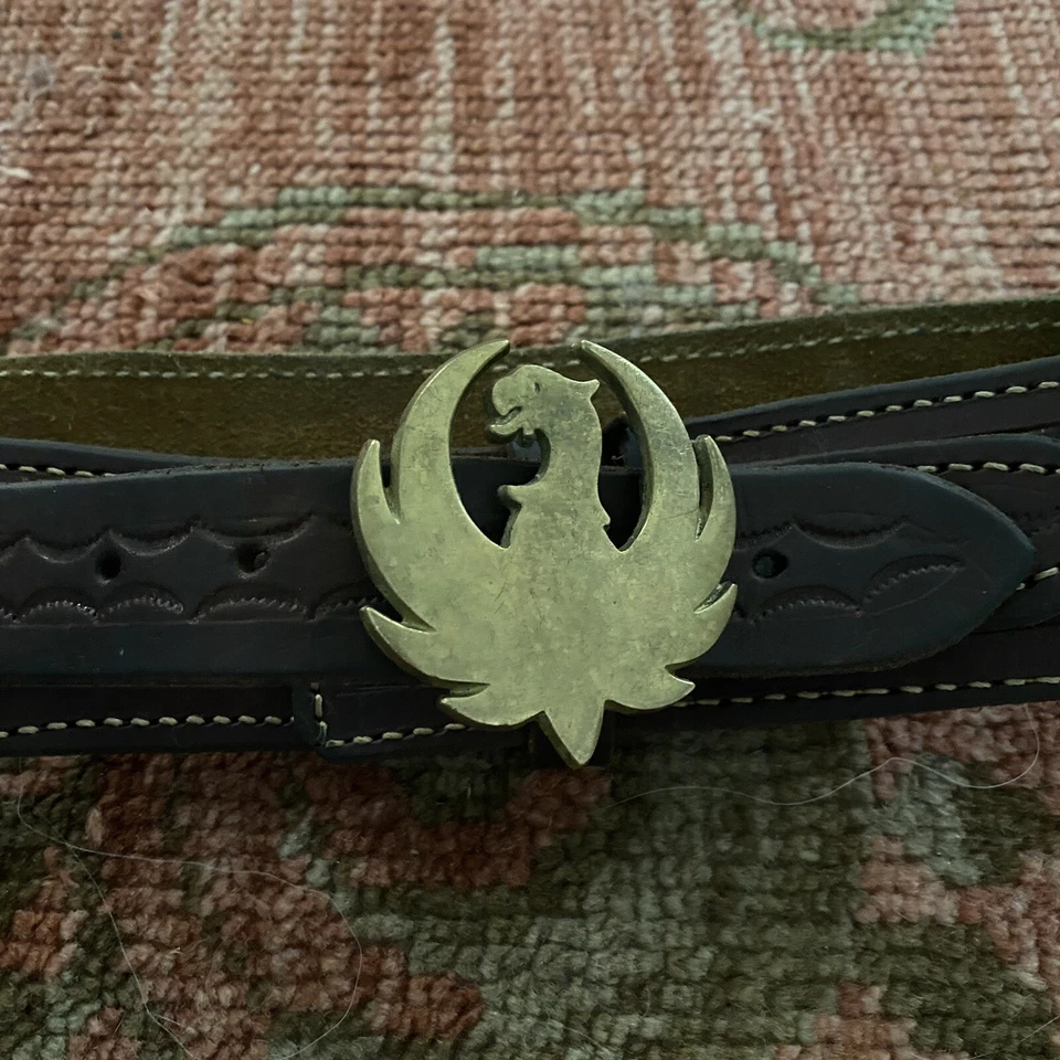 Coldre RUGER WESTERN PISTOLA FAST DRAW ARMA DE COURO Fivela de Latão Vintage Phoenix - Imagem 3 de 4