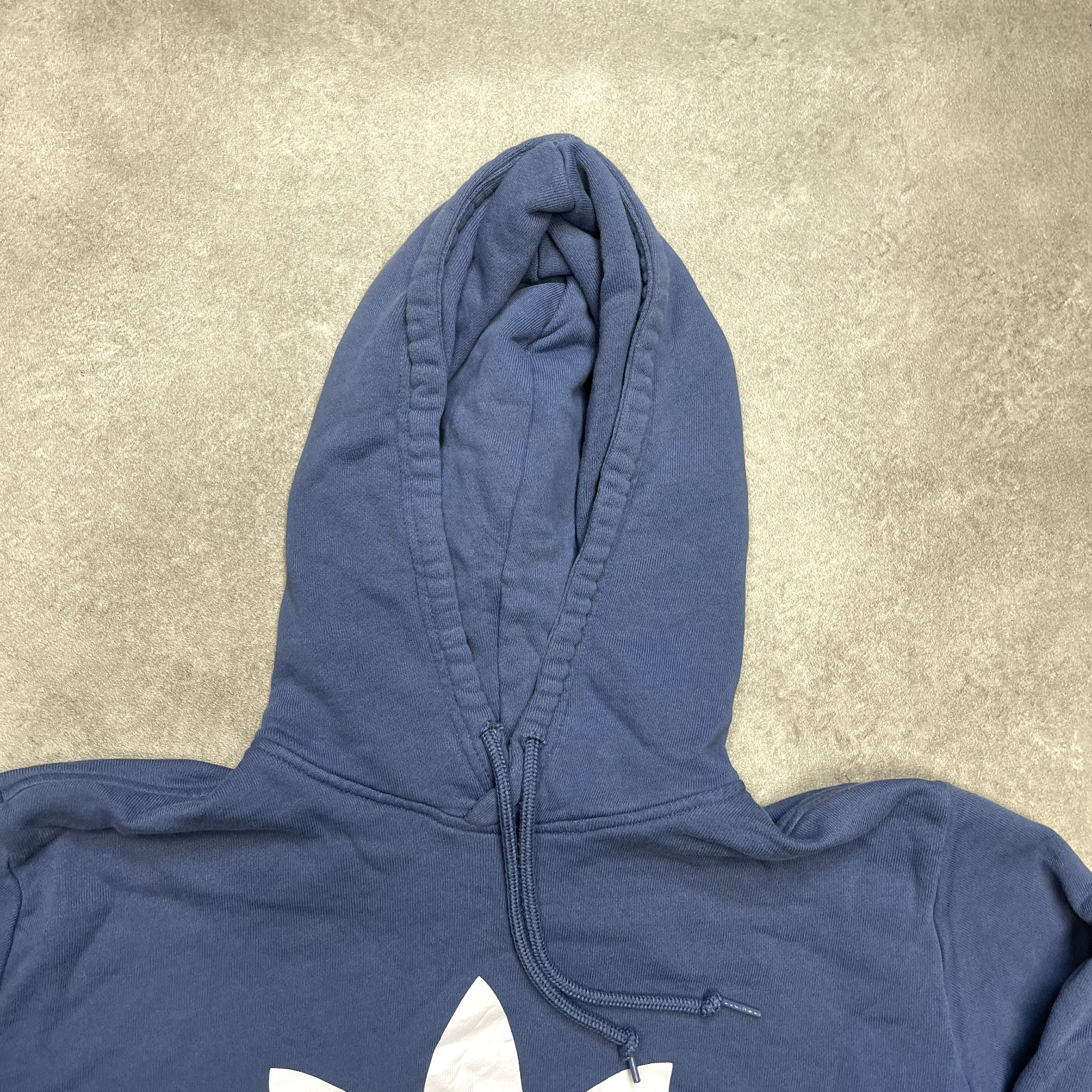 Adidas Hoodie Mens Y2K Pullover Spellout Trefoil Logo Sweatshirt, Blue, Large image 3