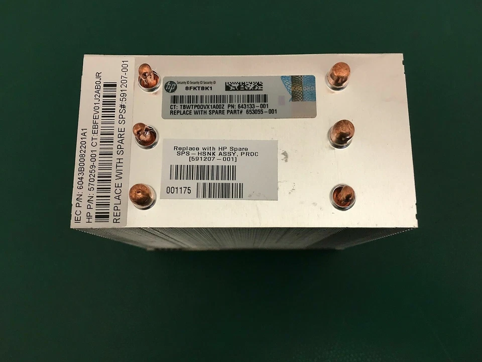 HP 591207-001 Chiavistello Tipo Dissipatore di Calore Montaggio per LGA 1567 - Immagine 3 di 4