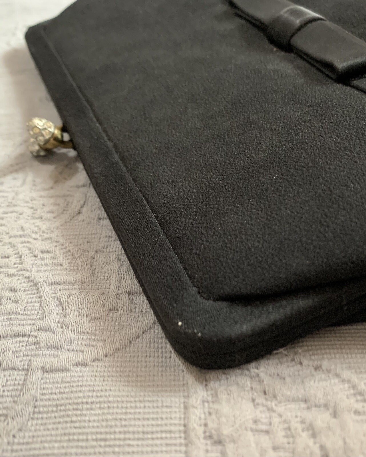 👜 Black Clutch With Bow Studded Closure Evening Handbag Small Clutch 🎁 image 7
